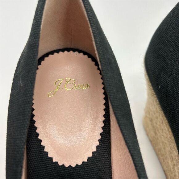 J.Crew Women's Espadrille Wedge Heels Size 12 Black Canvas Casual Comfort - Picture 12 of 12